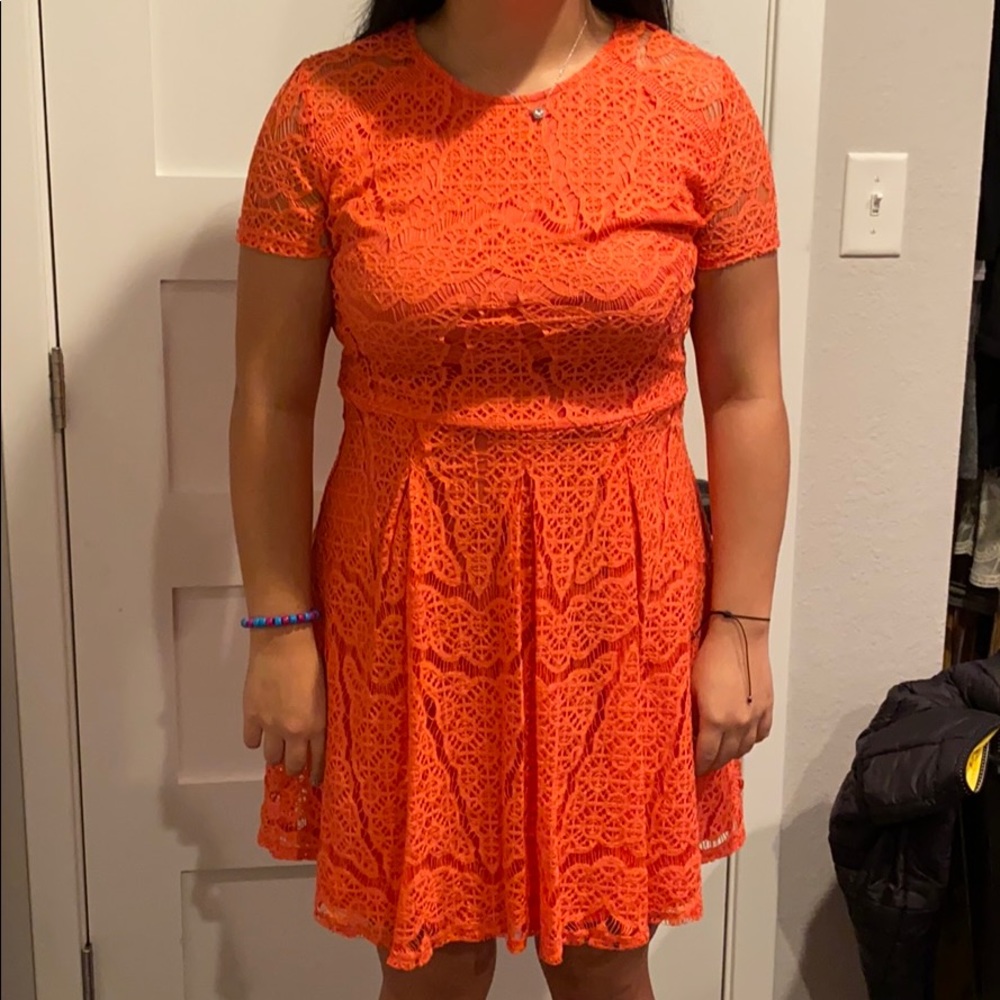 Orange lace dress